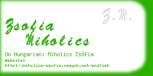zsofia miholics business card